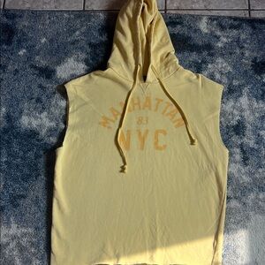 Fashion Nova Yellow Sleeveless Hoodie